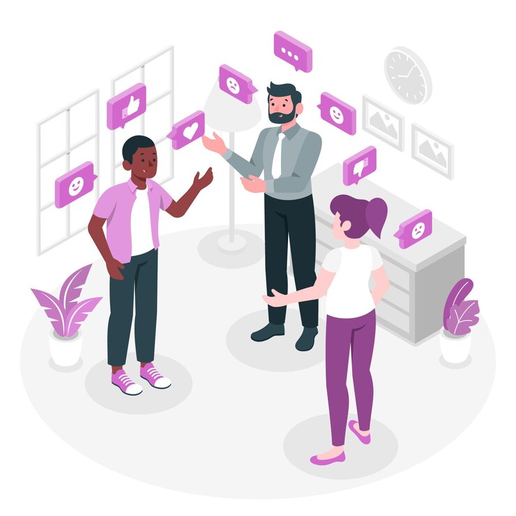 رسم يمثل حوار بين طرفين